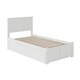 preview thumbnail 4 of 5, Madison Twin Platform Bed with Flat Panel Foot Board and 2 Urban Bed Drawers in White