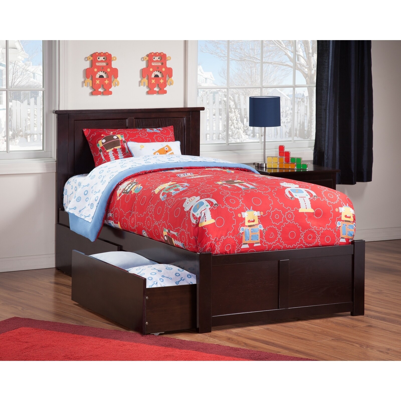 madison queen bed with matching foot board in espresso