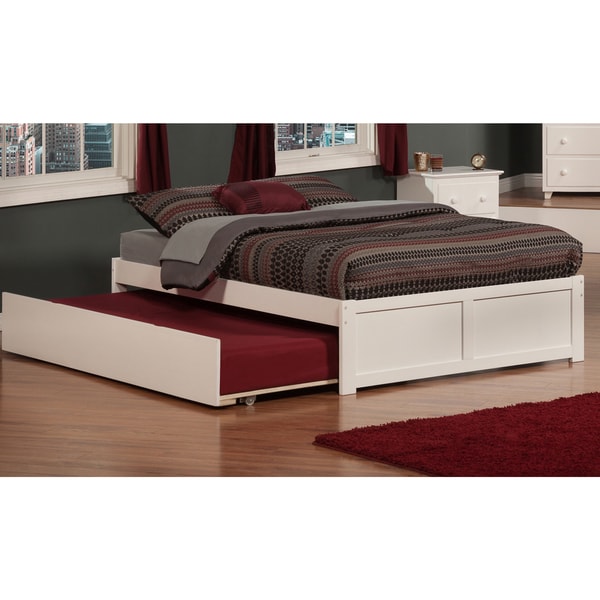 atlantic furniture orlando white full flat panel foot board bed
