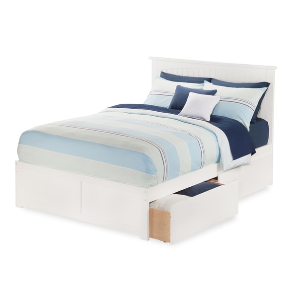 Atlantic Nantucket White Full-size Flat-panel Foot Board with 2 Urban Bed Drawers