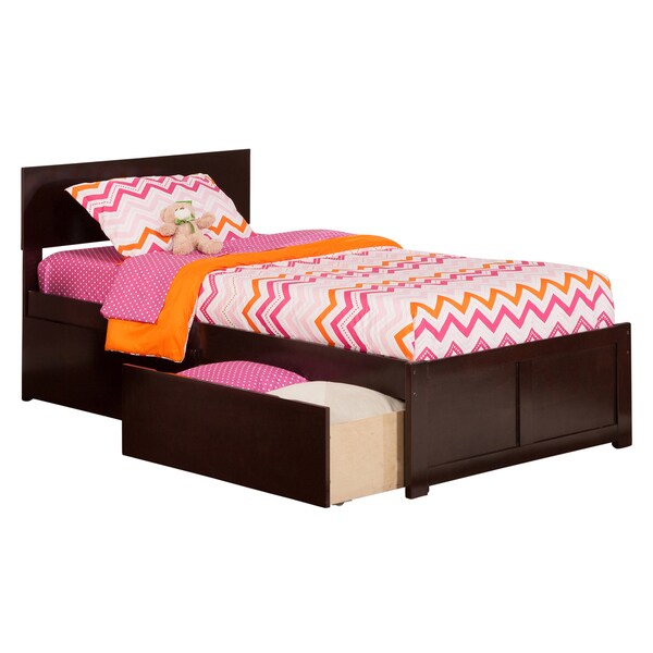 Atlantic 'Orlando' Espresso Panel Twin XL Storage Bed ...