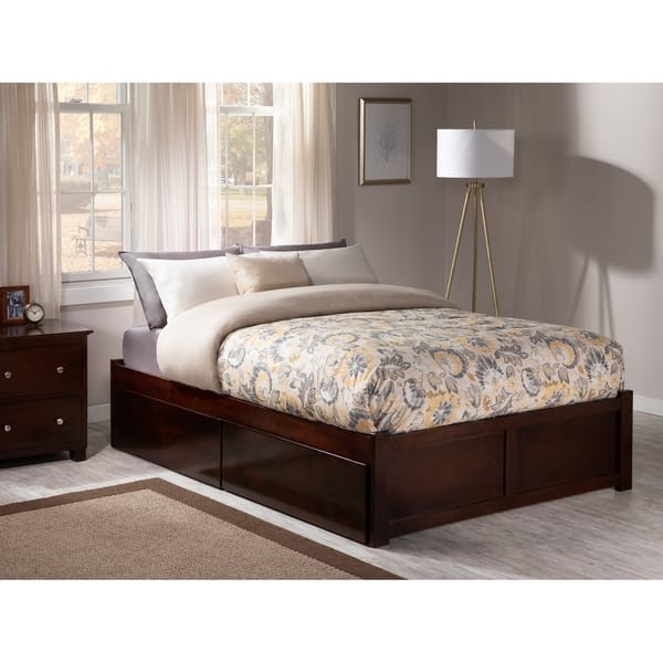 Shop Concord Full Platform Bed With Flat Panel Foot Board And 2