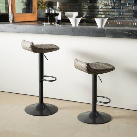 RST Brands Canne Woven Outdoor Barstool Set