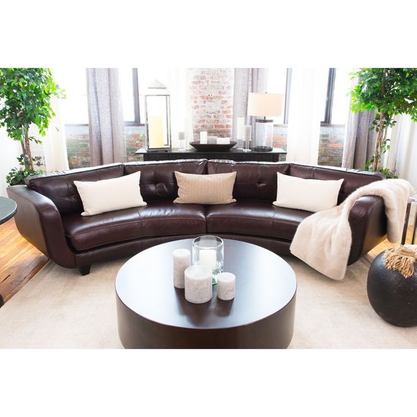 Delano Cuccino Top Grain Leather Curved Sectional
