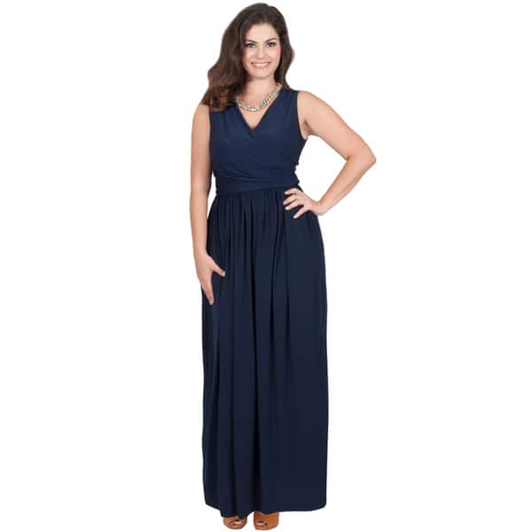 princess polly baby blue dress KOH KOH Women's Plus Size Sleeveless Crossover Wrap V-Neck Pleated Maxi  Dress XX-Large in Navy Blue(As Is) - Bed Bath & Beyond