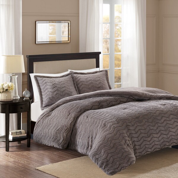 Madison Park Kaplan Plushed Long Fur Down Alternative Comforter 3-Piece Set (2-Color Option)