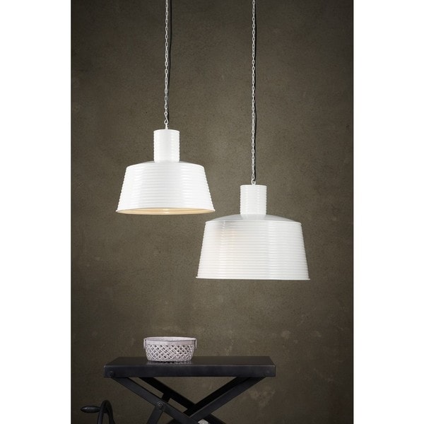 Large Metal Ribbed White Pendant Light On Free Large Metal Ribbed White Pendant Light