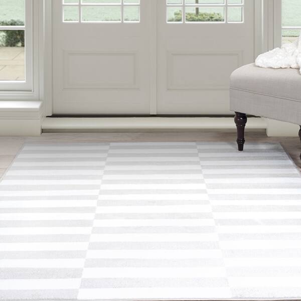 slide 1 of 1, Windsor Home Alternate Stripes Area Rug - Grey & White 5' x 7'7" (As Is Item)