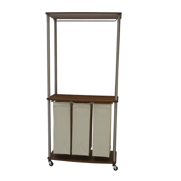 Household Essentials Multicolored Plastic/Metal/Fabric Laundry Center Sorter with Hanging Rod