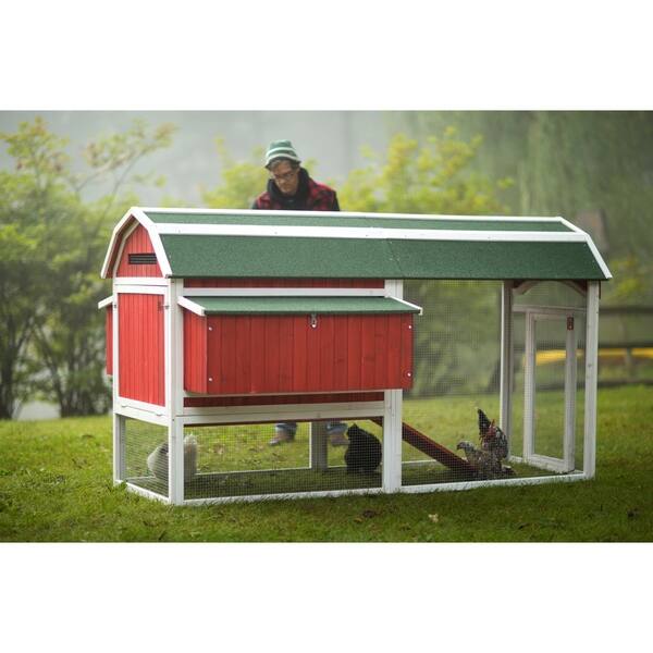 Shop Prevue Pet Products Large Red Barn Chicken Coop Free Shipping