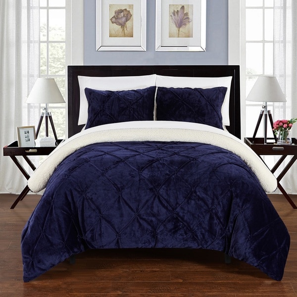 Chic Home 3-Piece Chiara Bed-In-A-Bag Navy Comforter 3 Piece Set