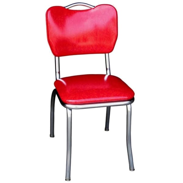 Shop Richardson Seating Red Vinyl Retro Home Dining Chair with Chrome