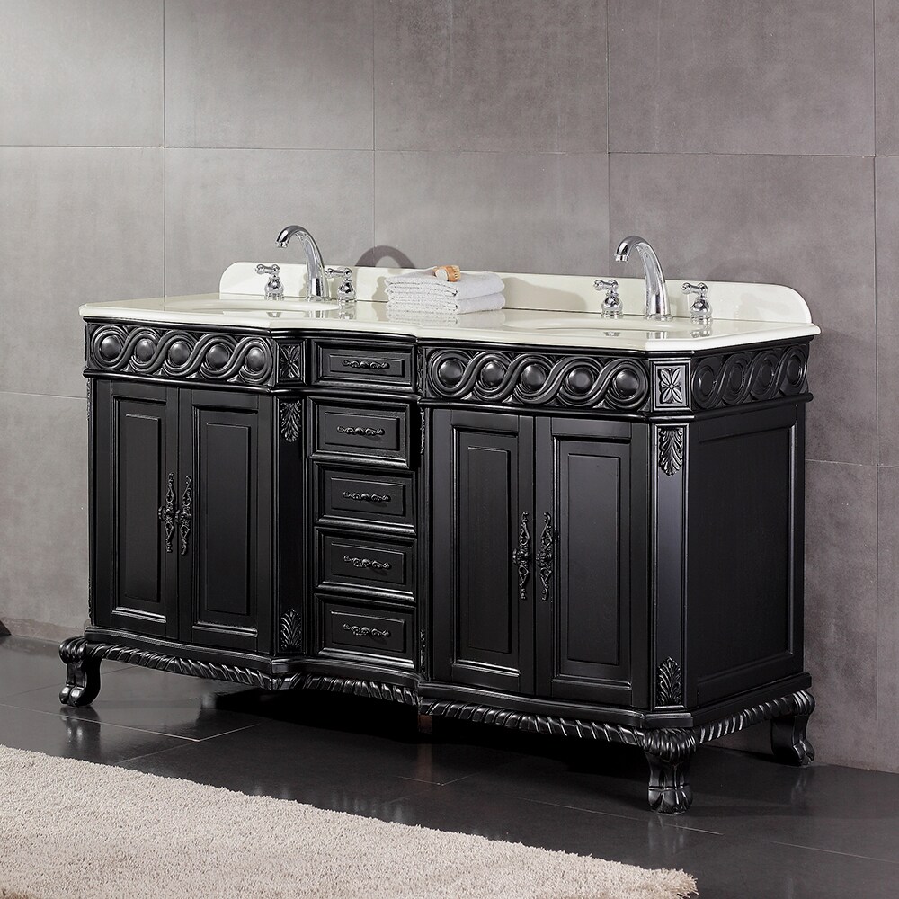Ove Decors T Black Wood 60 Inch Double Sink Bathroom Ove Decors T Black Wood 60 Inch