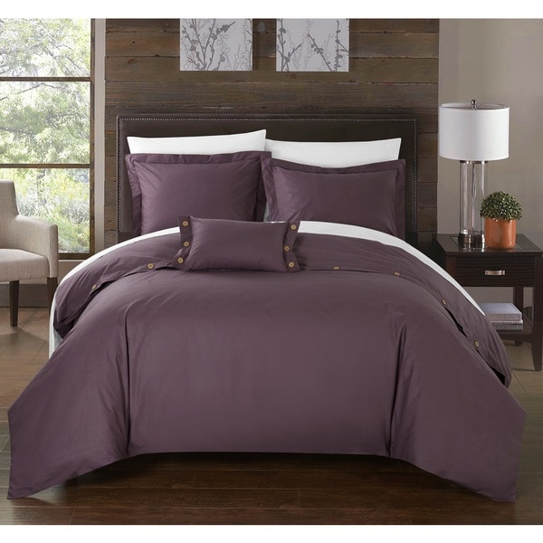 Chic Home 8-Piece Astrid Bed-In-A-Bag Purple Duvet Set
