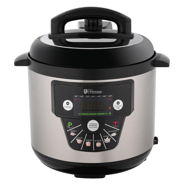 Uber Appliance UB-CK1 Uber Cook 6.3 qt. 1000 Watt Stainless Steel Electric Pressure Cooker. Opens flyout.