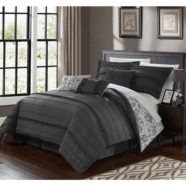 Chic Home 11-Piece Maeve Bed-In-A-Bag Grey Comforter Set