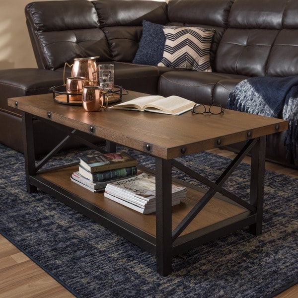 dark wood couch table