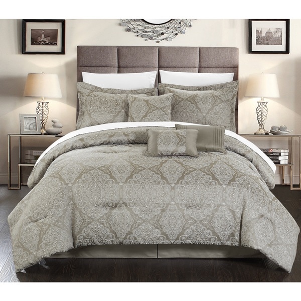 Chic Home 11-Piece Nirvana Bed-In-A-Bag Grey Comforter Set