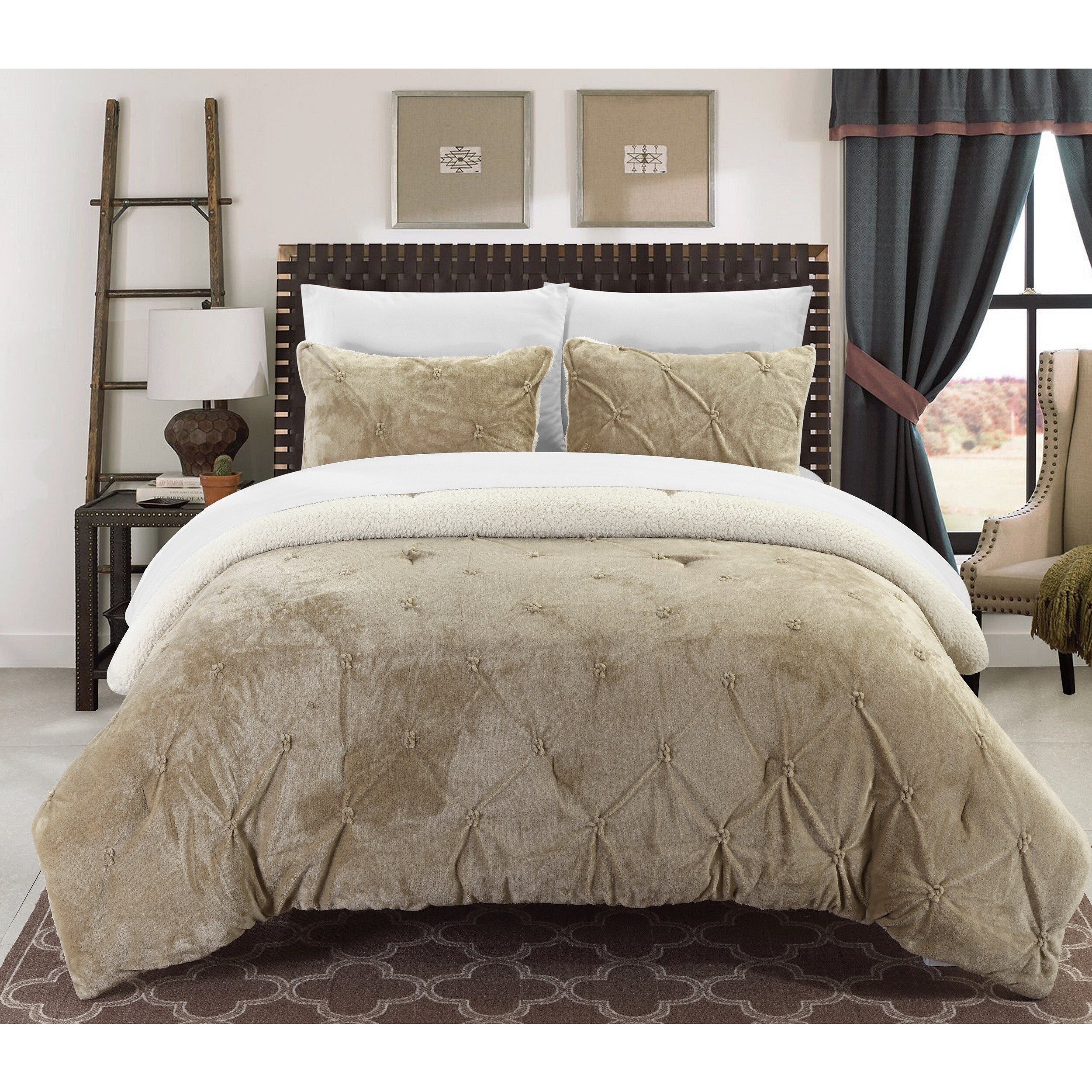 beige comforter set full