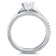 preview thumbnail 5 of 5, Annello by Kobelli 14k White Gold 1 2/5ct TGW Cushion Cut Moissanite Solitaire and Diamond Double Band (GH/VS, GH/I)
