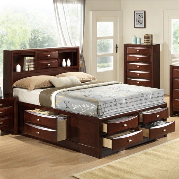 Shop Copper Grove Vallee Merlot Wooden King Storage Bed Ships To