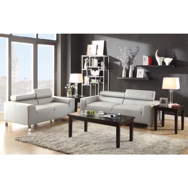 Lucas 2-Piece Bonded Leather Modern Sofa Set
