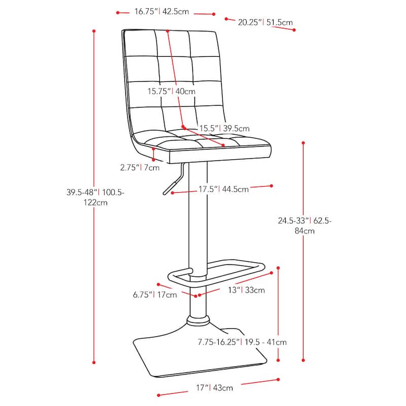 Xavier Adjustable Barstools with Swivel Seat (Set of 2)