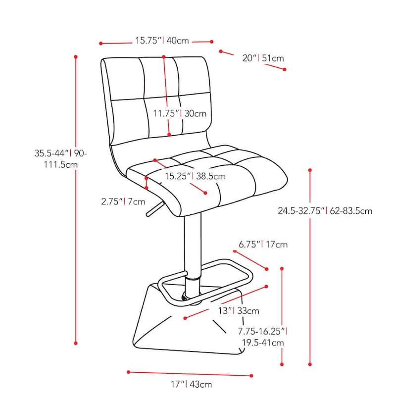 Set of 2 Hudson Adjustable Bar Stools with Swivel Seat