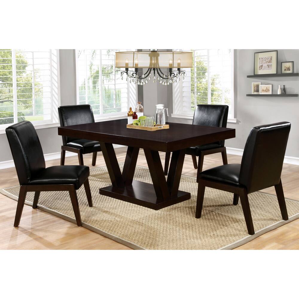 Furniture of America Marzhan Contemporary Bold Espresso 64-inch Dining Table