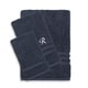 preview thumbnail 3 of 27, Authentic Hotel and Spa Omni Turkish Cotton Terry 3-piece Navy Blue Bath Towel Set with White Script Monogrammed Initial