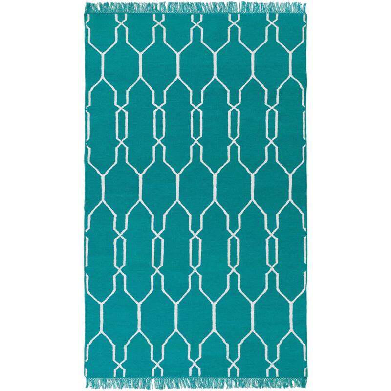 Hand-Woven Terrell PET Yarn Indoor/ Outdoor Area Rug - 2' x 3' - Teal