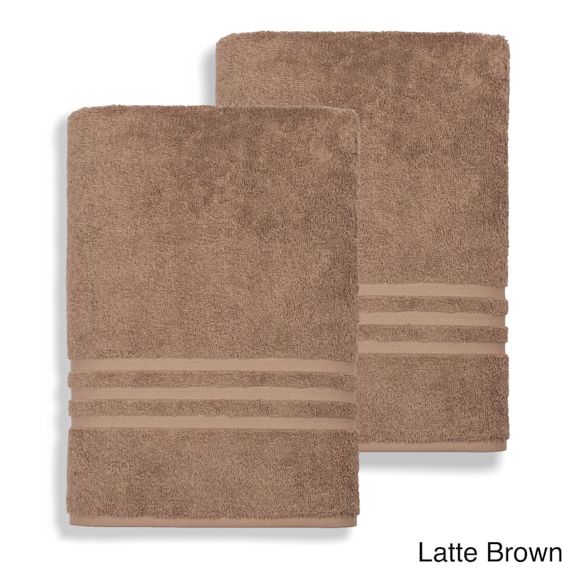 Authentic Hotel and Spa Omni Turkish Cotton Terry Oversized Bath Sheet Towels (Set of 2) - Latte Brown