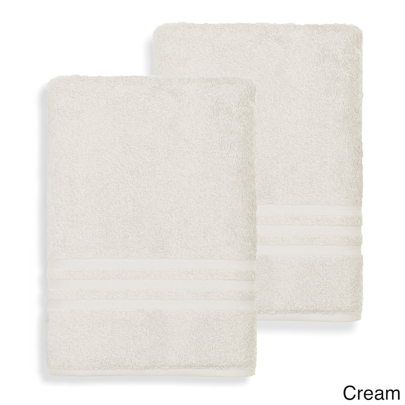 Authentic Hotel and Spa Omni Turkish Cotton Terry Oversized Bath Sheet Towels (Set of 2) - Cream