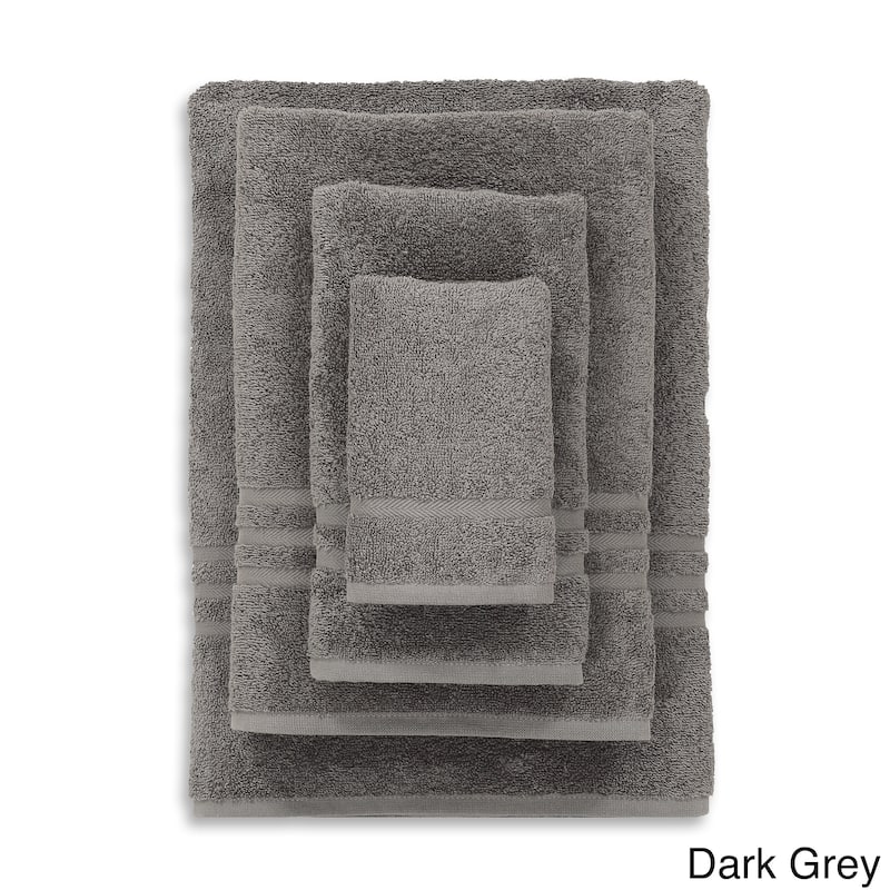 Authentic Hotel and Spa Omni Turkish Cotton 4-piece Terry Bath Towel Set - Dark Grey