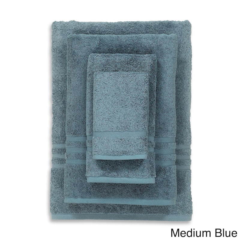Authentic Hotel and Spa Omni Turkish Cotton 4-piece Terry Bath Towel Set - Medium Blue