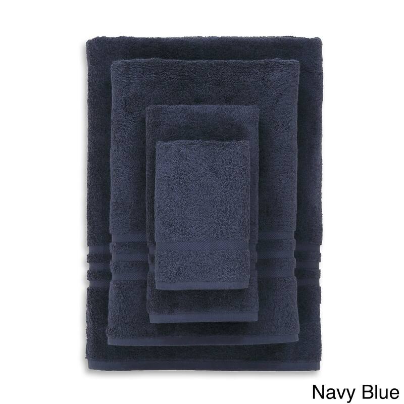 Authentic Hotel and Spa Omni Turkish Cotton 4-piece Terry Bath Towel Set - Navy Blue