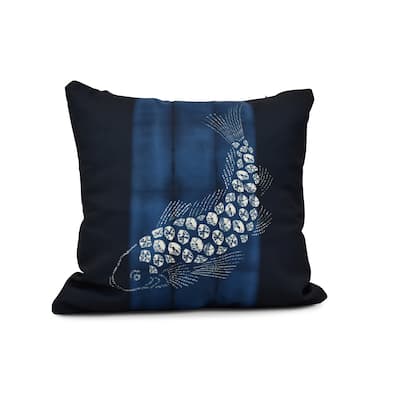 E by Design 20-inch Fish Pool Animal Print Pillow