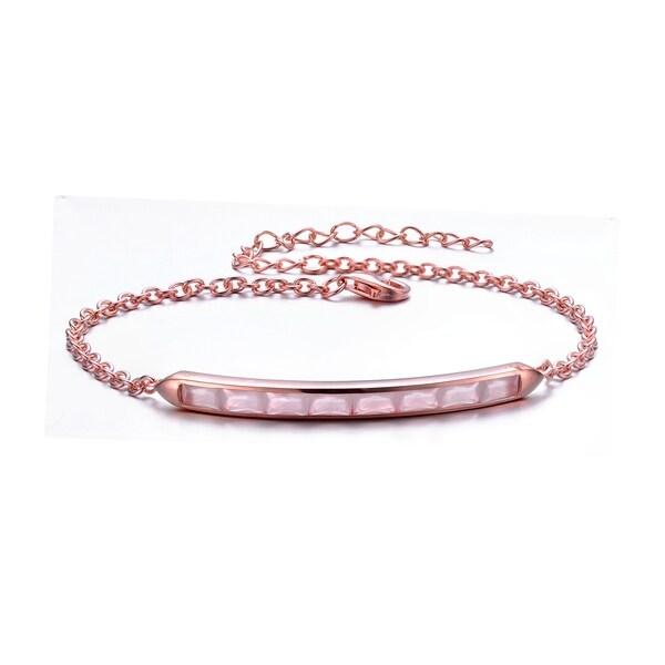 Collette Z Rose Chalcedony Cubic Zirconia Bracelet Pink Collette Z Rose Chalcedony Cubic Zirconia Bracelet Pink