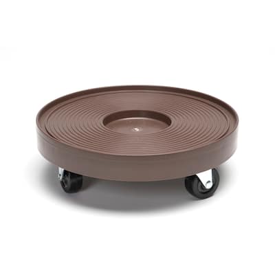DeVault Enterprises - Espresso HDPE 12-inch Plant Dolly - Steel Casters w/Rubber Wheels -Holds 500 lbs.
