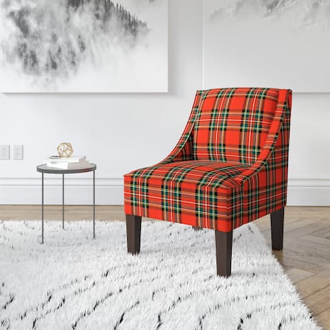 Upholstered Plaid Living Room Chairs Online At Our Skyline Furniture Ancient Red Plaid Slipper Accent Chair
