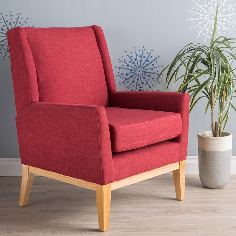 Aurla Mid-century Upholstered Accent Chair by Christopher Knight Home - 27.50" L x 28.50" W x 36.50" H