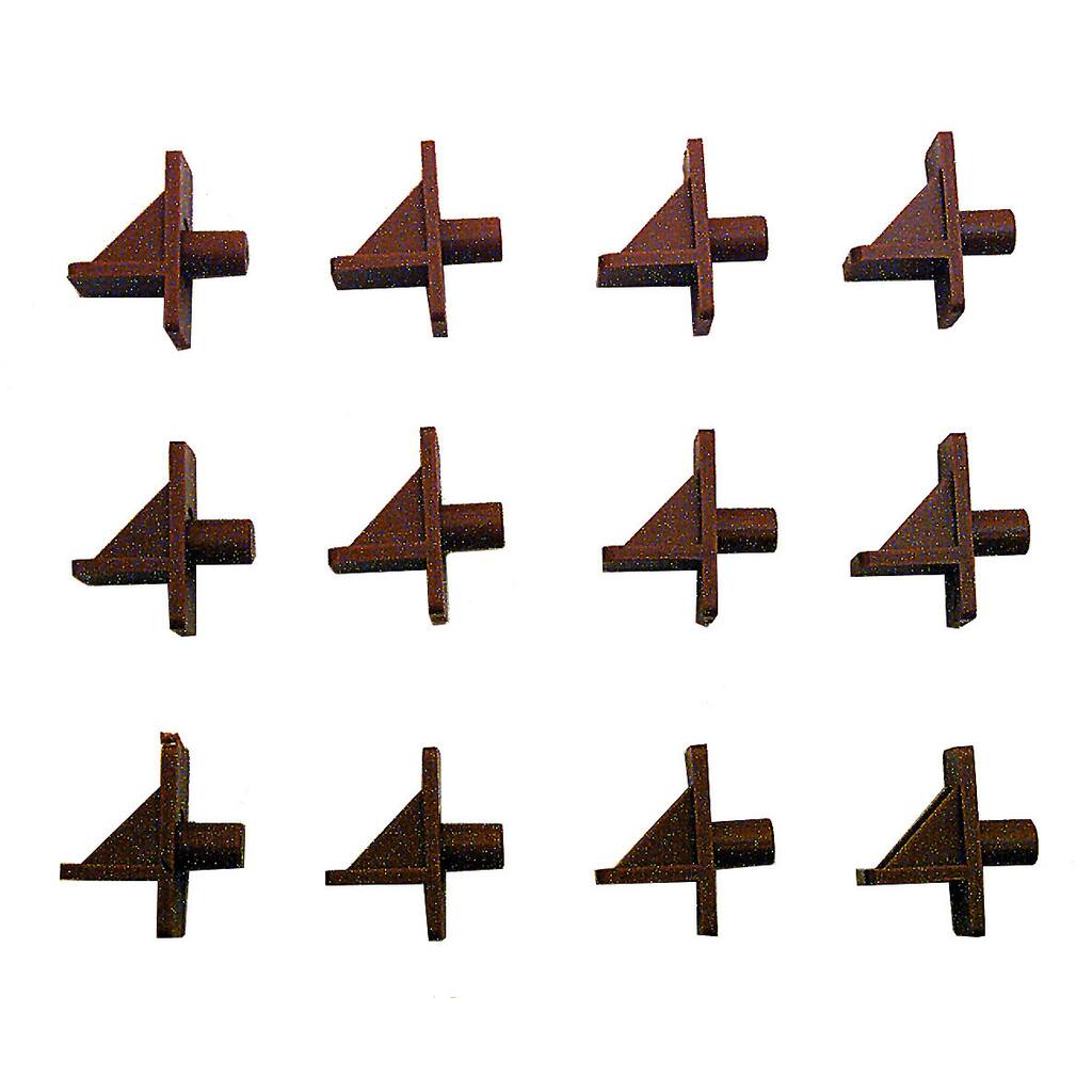 Prime Line U9001 1/4" Brown Plastic Shelf Support Peg 12-ct