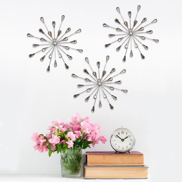 Stratton Home Decor 'Acrylic Burst' Wall Decor (Set of 3) - 10 x 1.5 x 10