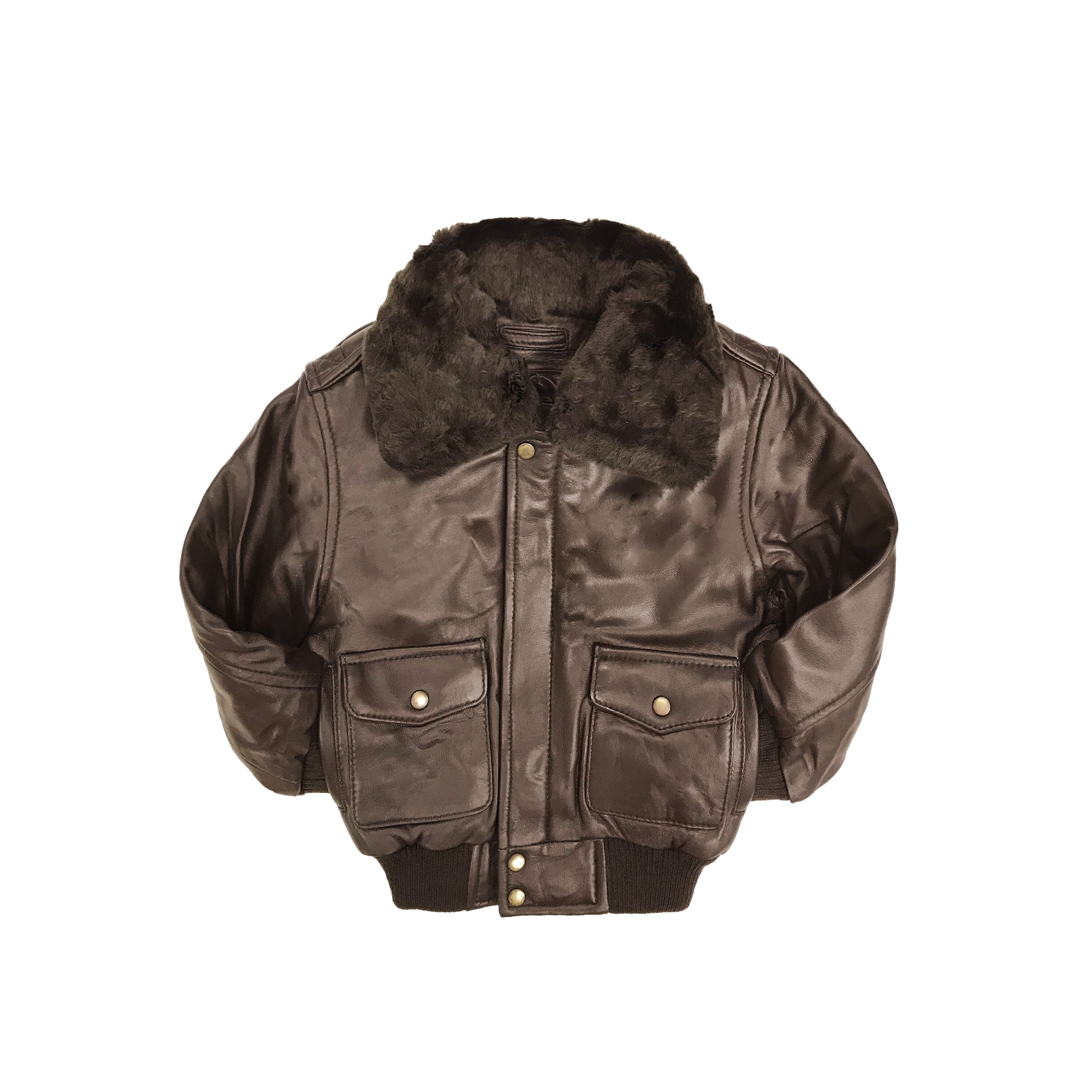 Shop Brown Kid S Genuine Leather Pilot Jacket Overstock
