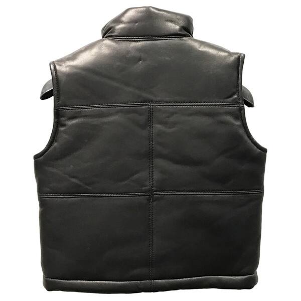 Shop Kids Black Lamb Leather Padded Vest Free Shipping Today Overstock