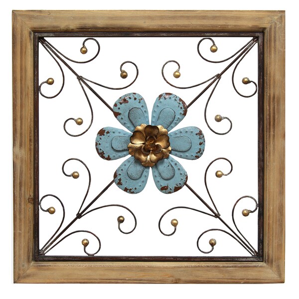 Stratton Home Decor 'Floral Square' Wall Decor (Single Piece) Free