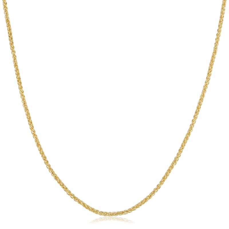 Fremada 14k Yellow Gold Filled Round Wheat Chain Necklace (1.5mm, 16 to 36 inch) - 16 Inch