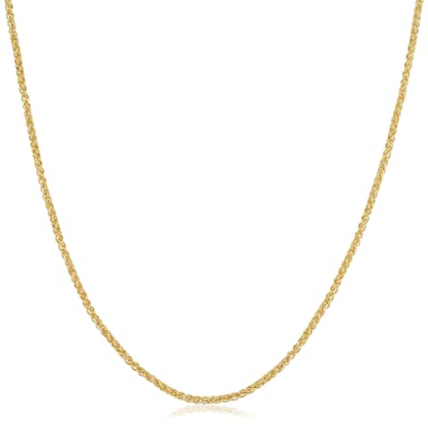 14k Yellow Gold Filled 1.5mm-round Wheat Chain Necklace (16-36 inch)