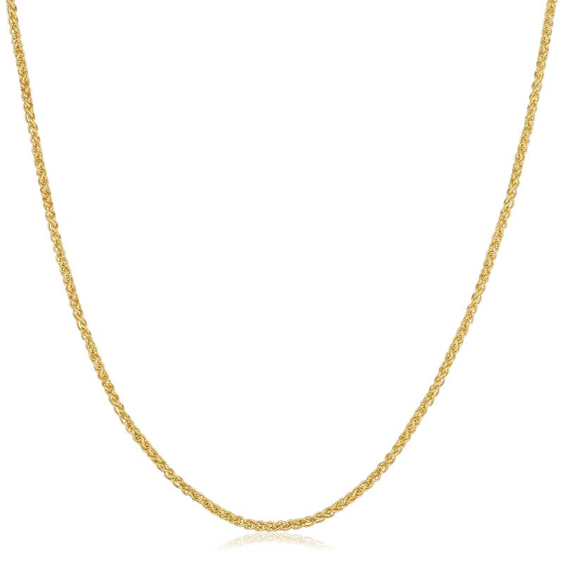 Fremada 14k Yellow Gold Filled Round Wheat Chain Necklace (1.5mm, 16 to 36 inch)