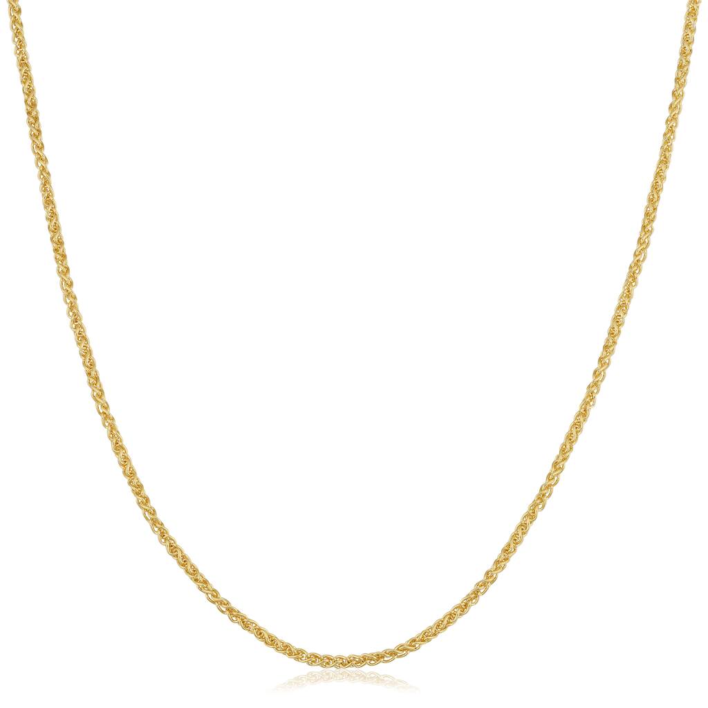 Fremada 14k Yellow Gold Filled Round Wheat Chain Necklace (1.5mm, 16 to 36 inch)